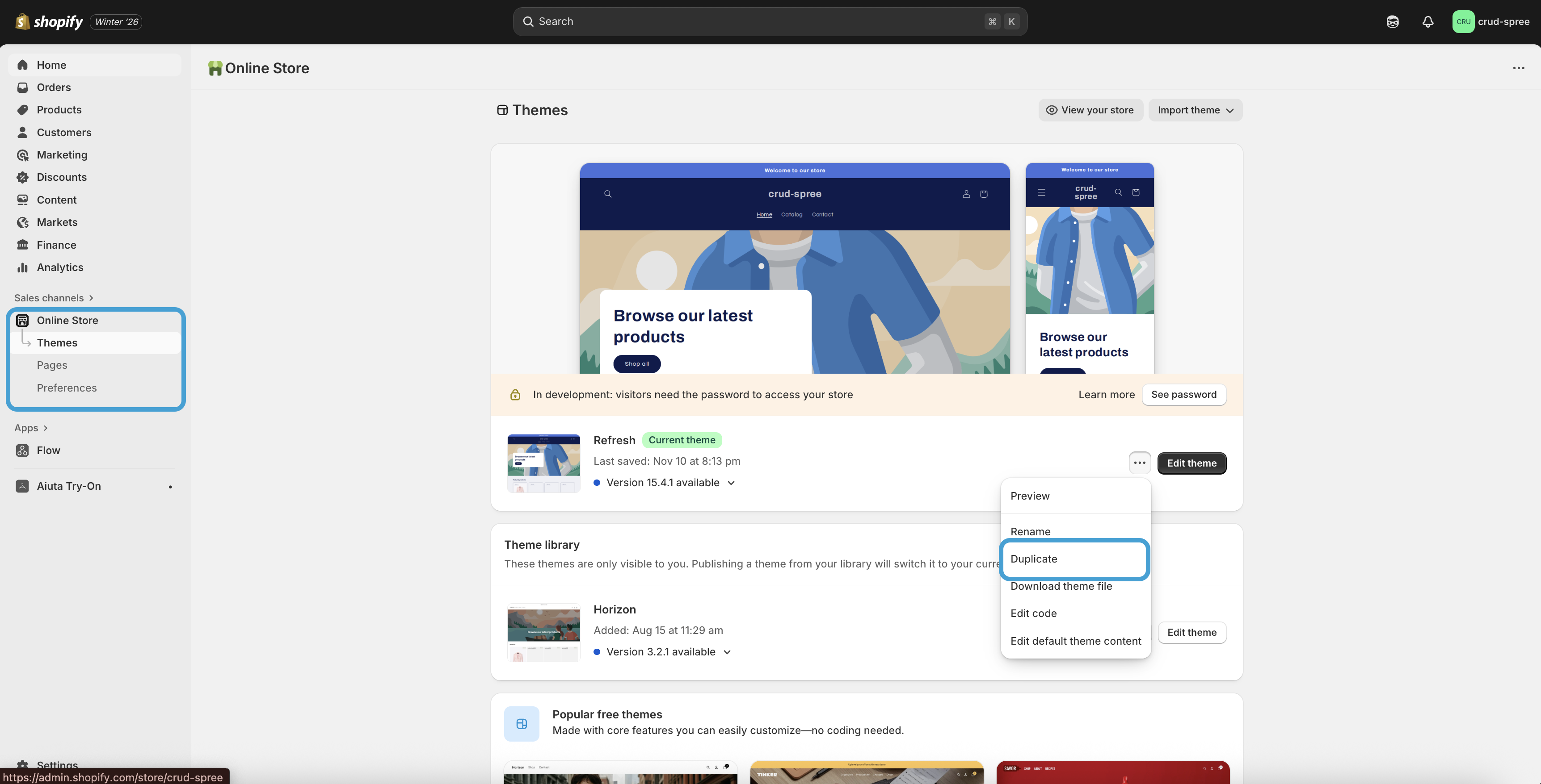 Shopify Duplicate