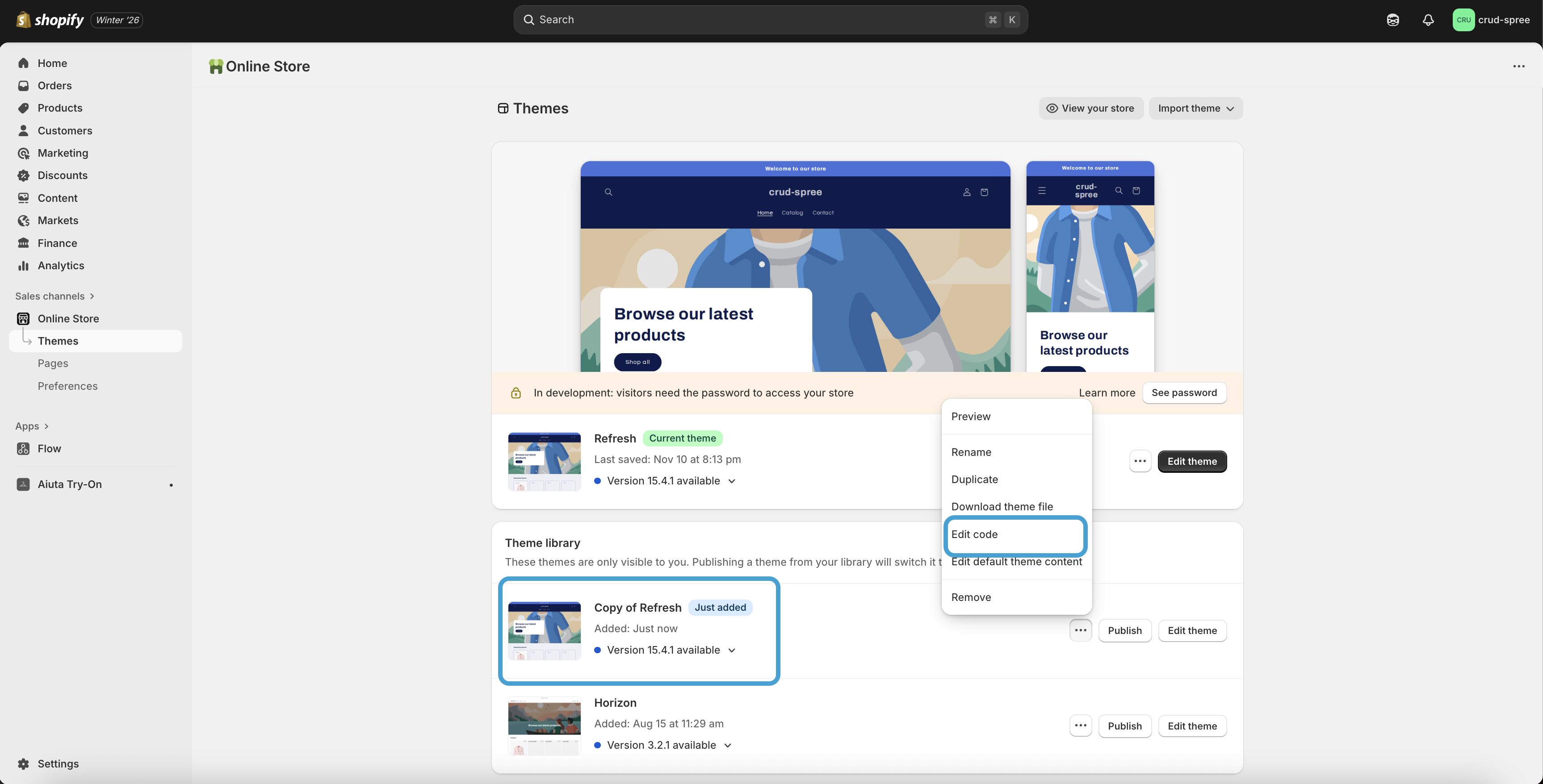 Shopify Dashboard