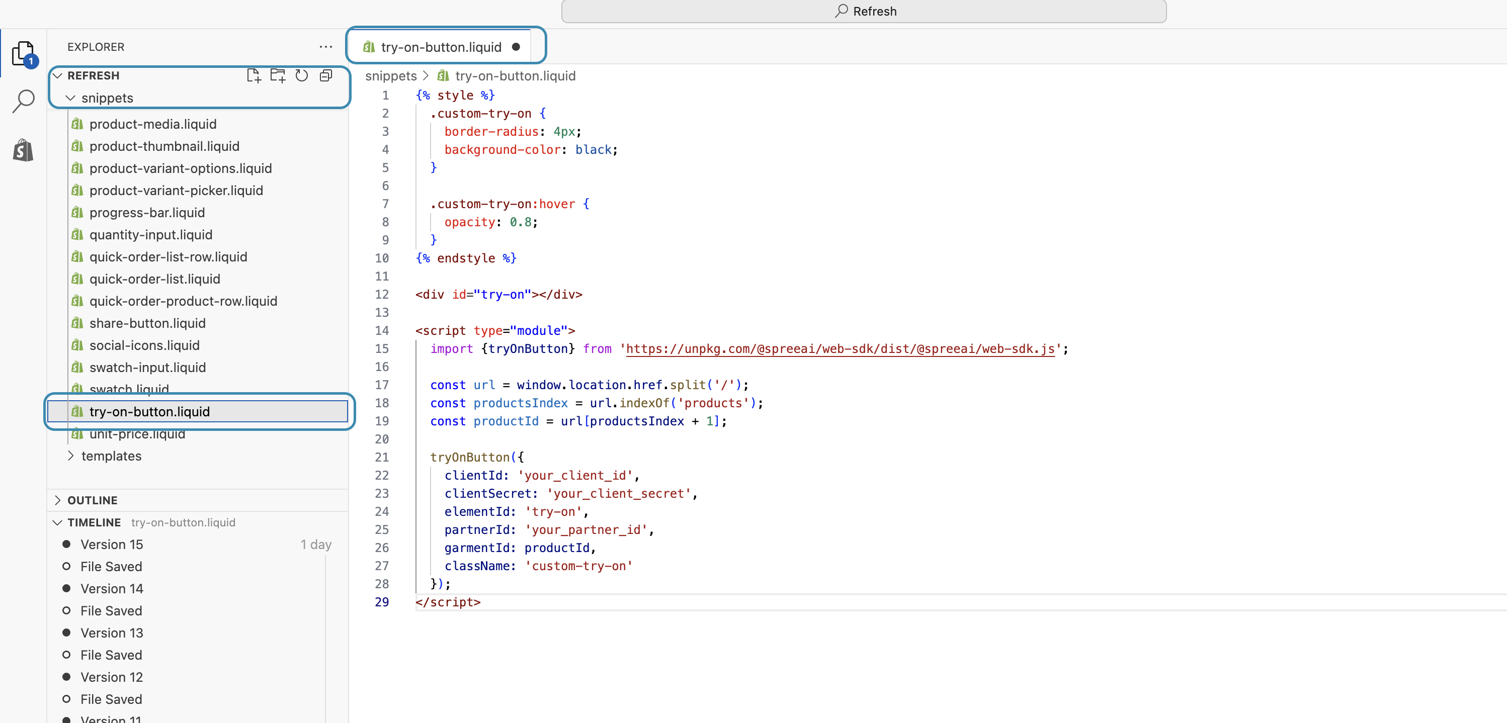 Shopify layout page